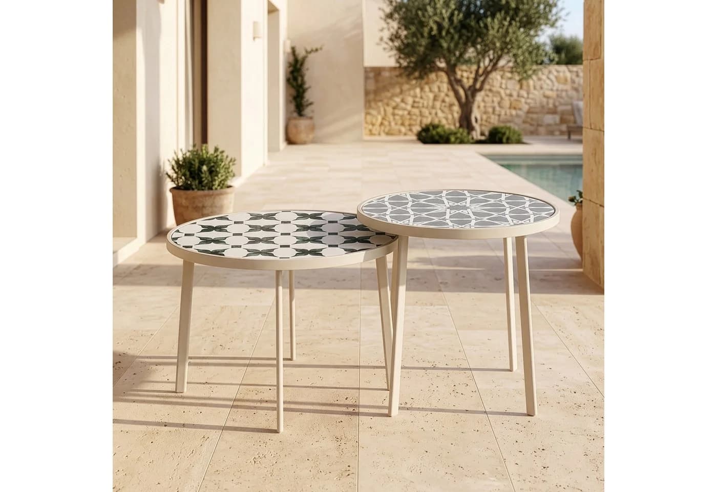 casa.pro Satztisch-Set »Faeto« mit Glasplatte und Metallgestell in Champagne - Bild 2