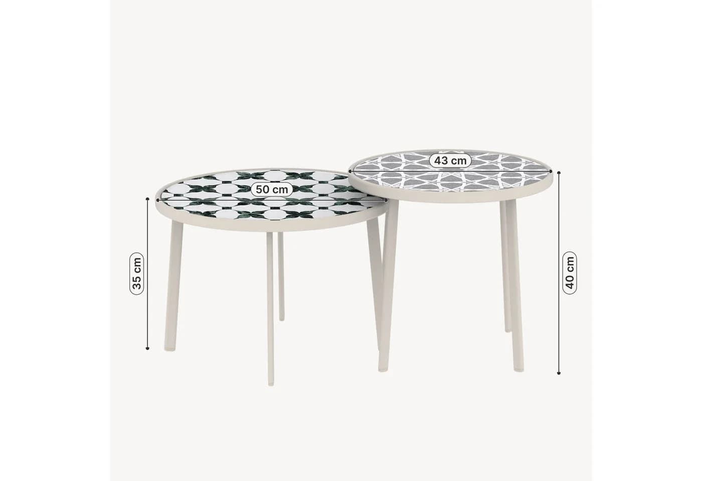casa.pro Satztisch-Set »Faeto« mit Glasplatte und Metallgestell in Champagne - Bild 3
