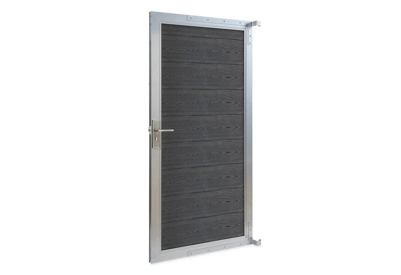 neu.holz Gartentor Segovia Grau WPC Holzdekor abschließbar - Bild 2