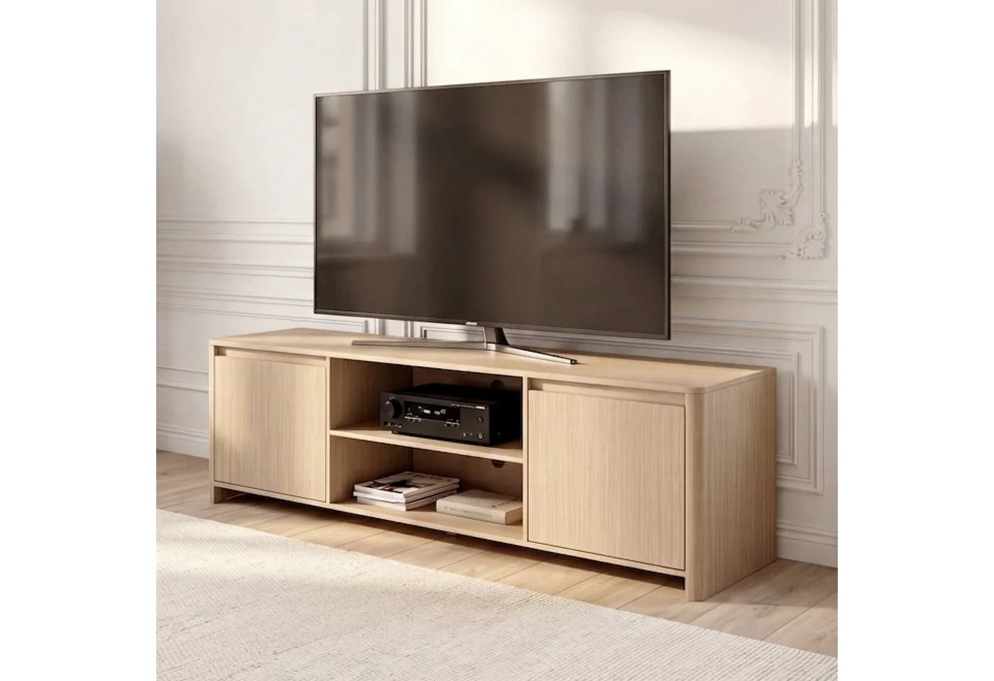 en.casa TV-Schrank Takranmaa Eicheoptik mit 2 Türen - Bild 2