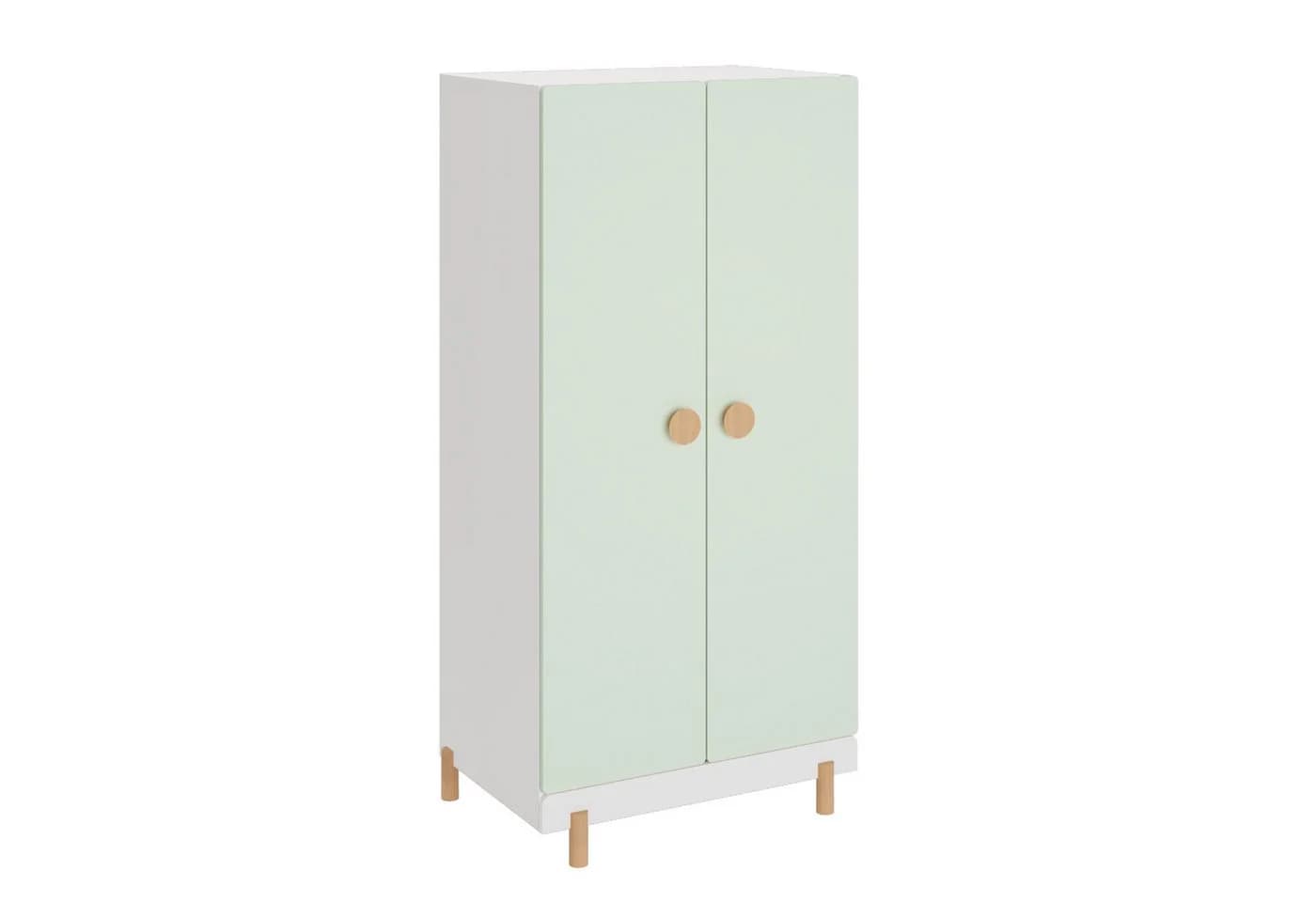 en.casa Kinderkleiderschrank Vaarentaa Weiß/Mintgrün