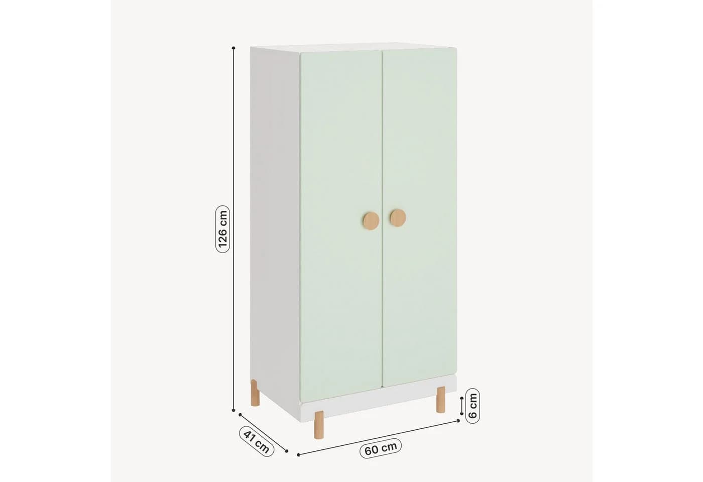 en.casa Kinderkleiderschrank Vaarentaa Weiß/Mintgrün - Bild 3