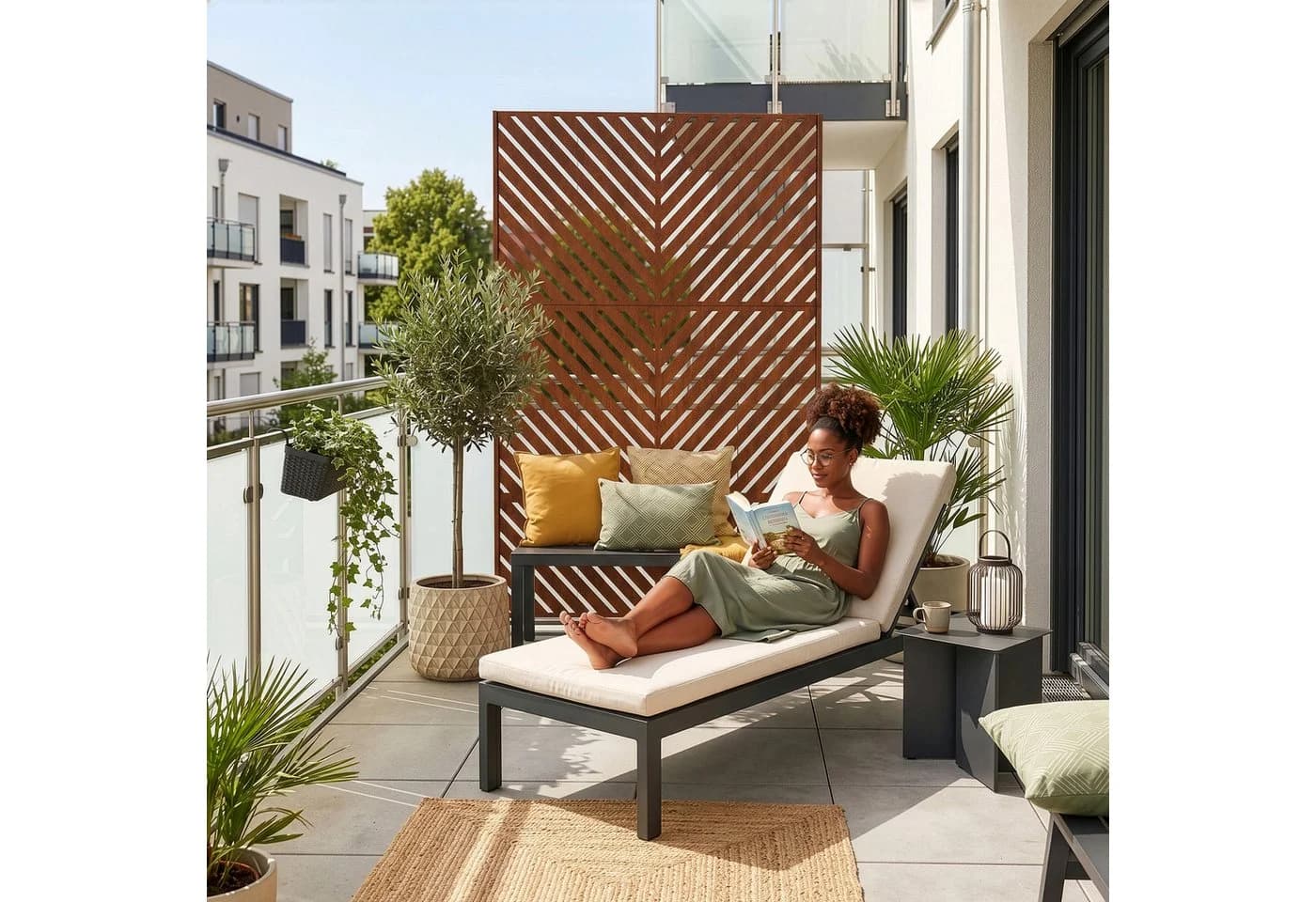 casa.pro Raumteiler Kekan Corten Stahl Edelrost Sichtschutz - Bild 4