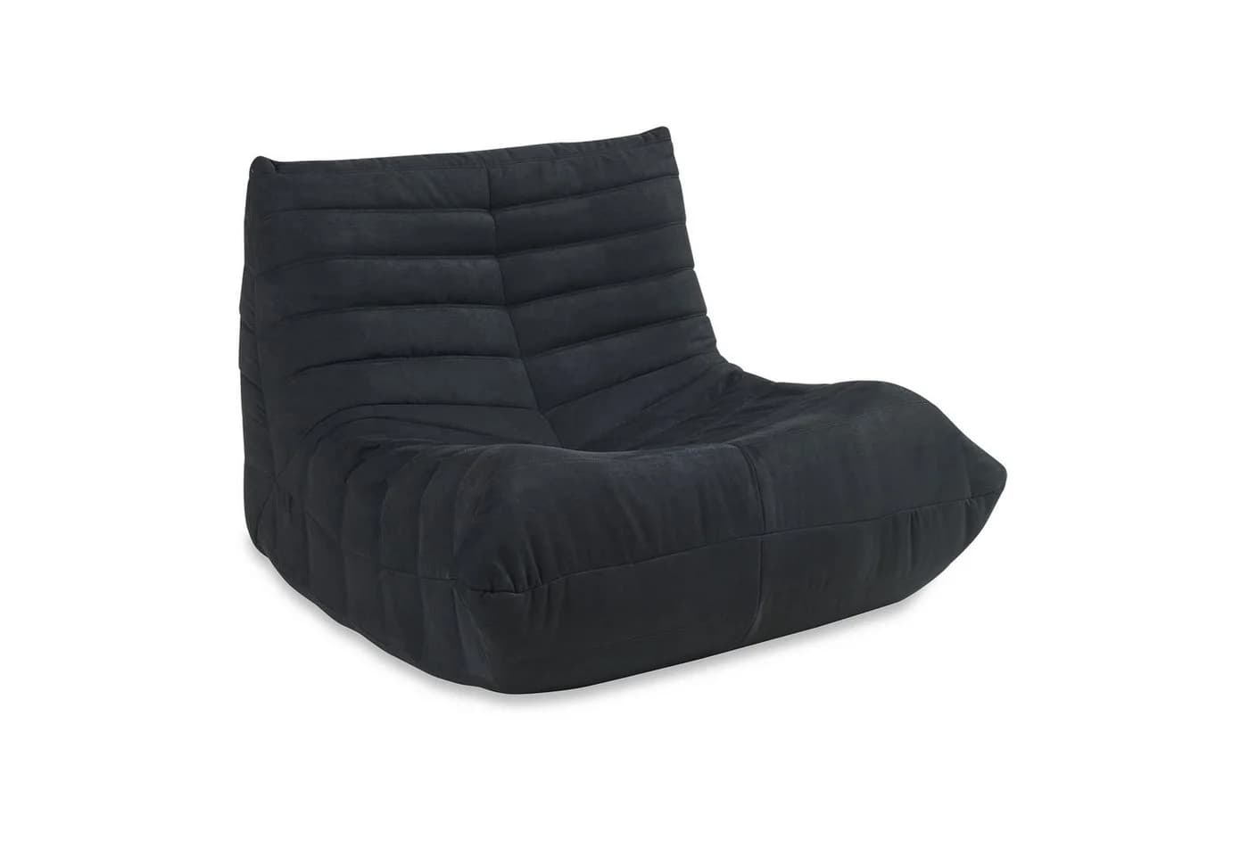 en.casa Sitzsack »Kodsø« mit Rückenlehne Schwarz Mikrofaser