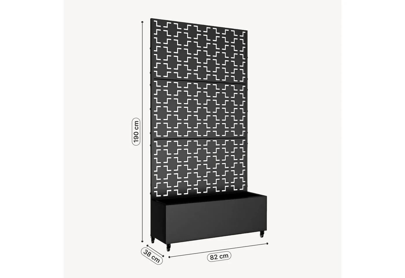 casa.pro Trennwand mit Blumenkasten Schwarz Metall - Bild 3