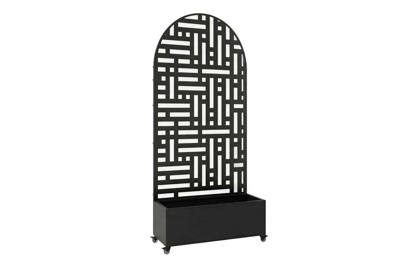 casa.pro Trennwand mit Blumenkasten Bernalda Schwarz Rollbar