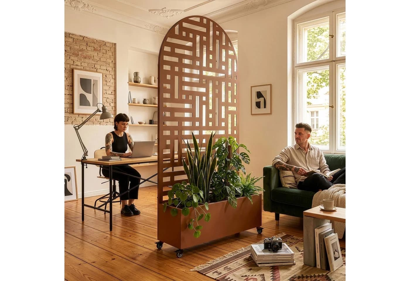 casa.pro Trennwand mit Blumenkasten »Bernalda« Braun Rollbar - Bild 5