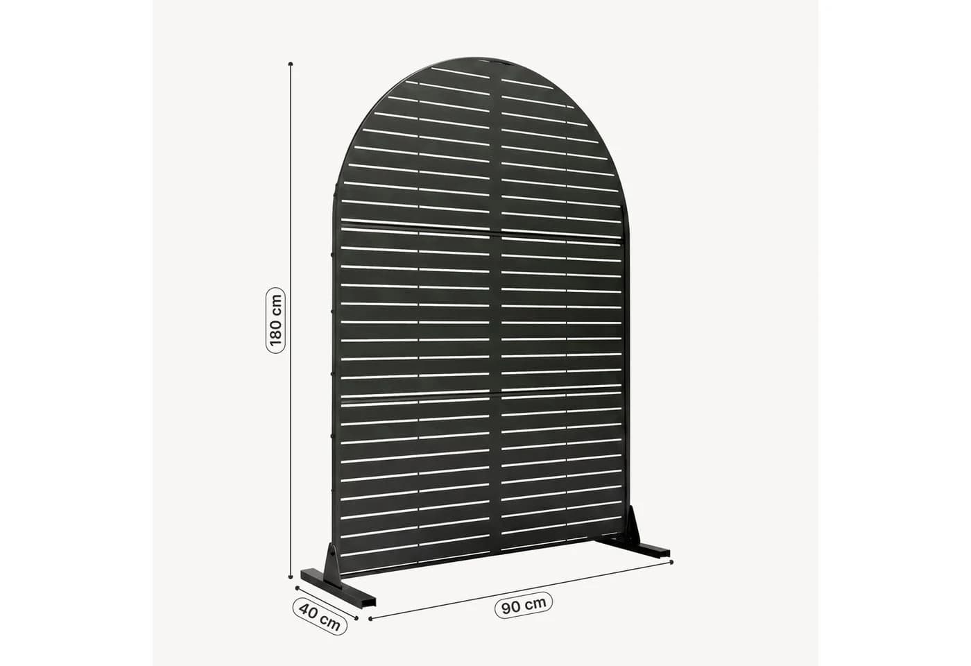 casa.pro Stellwand Nodepp Rundbogenform Stahl Schwarz - Bild 3