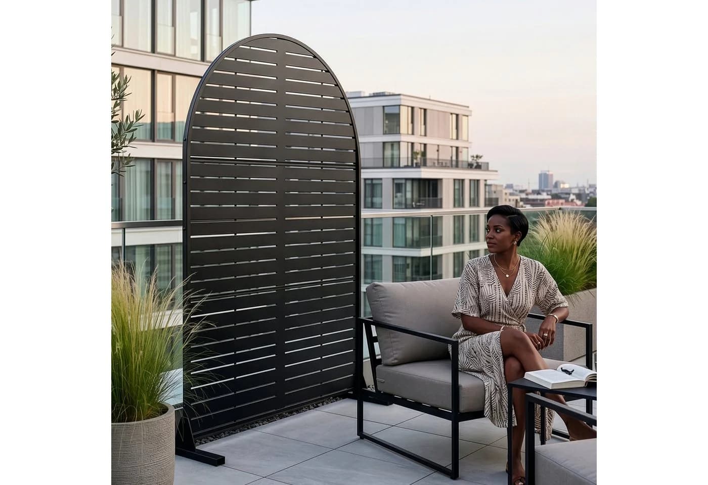 casa.pro Stellwand Nodepp Rundbogenform Stahl Schwarz - Bild 5