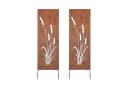 casa.pro Gartenstecker 2er Set Schilfmotiv Cortenstahl Edelrost Bild 1
