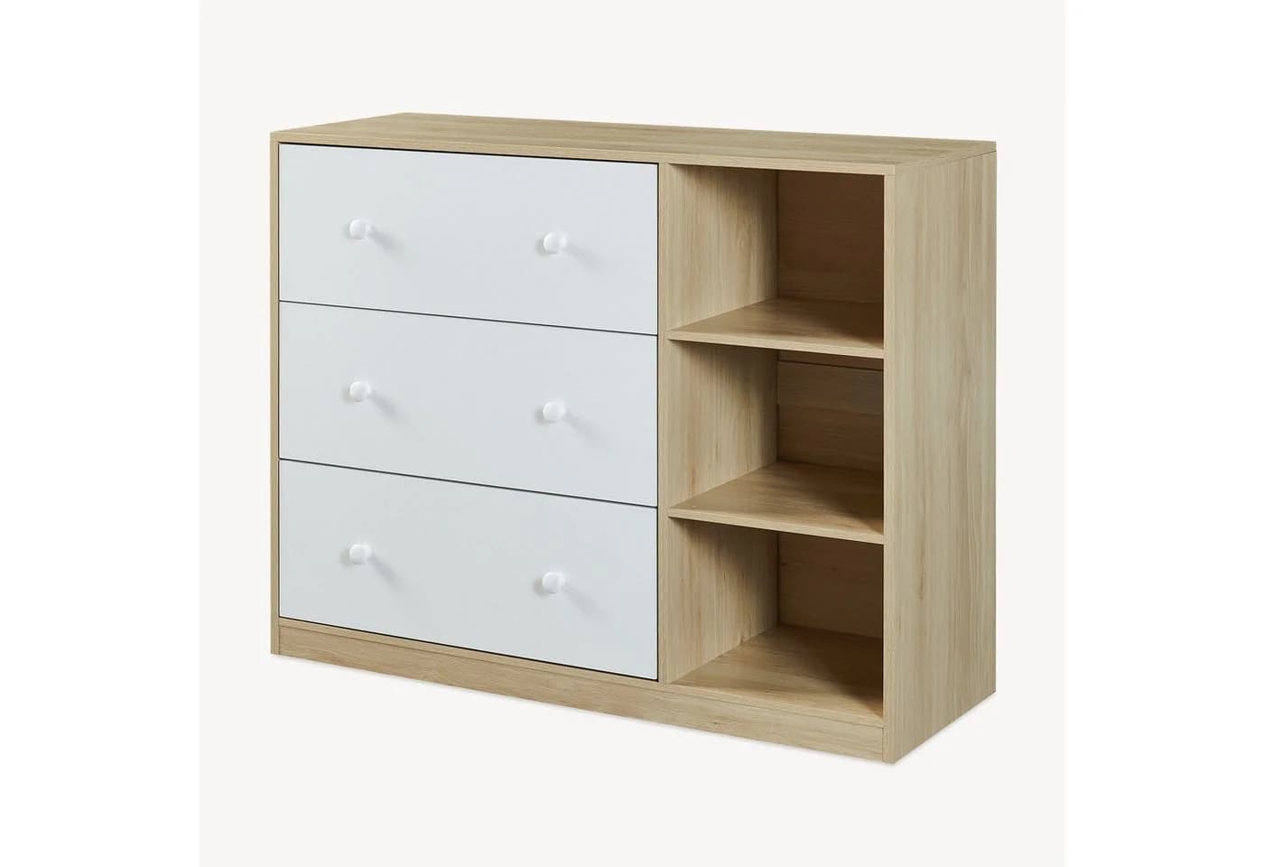 en.casa Wickelkommode Beldinupp mit abnehmbarer Auflage Eiche/Weiß - Bild 4