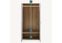 en.casa Kinderkleiderschrank Beldinupp 2 Türen Eicheoptik Grau Bild 5