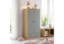 en.casa Kinderkleiderschrank Beldinupp Grau Eicheoptik Bild 2
