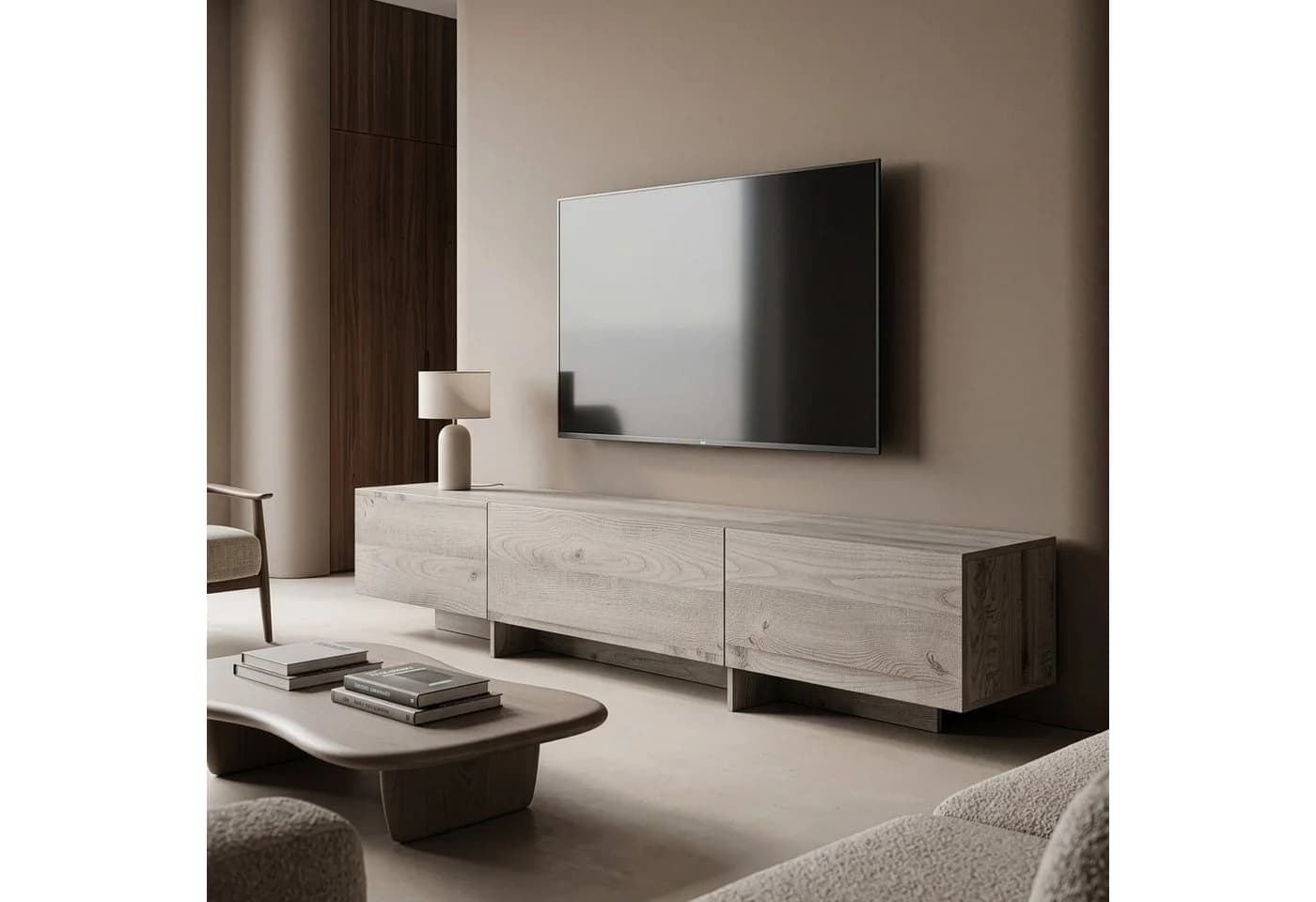 en.casa TV-Schrank Kapipimso Eicheoptik Grau mit Push-to-Open - Bild 2