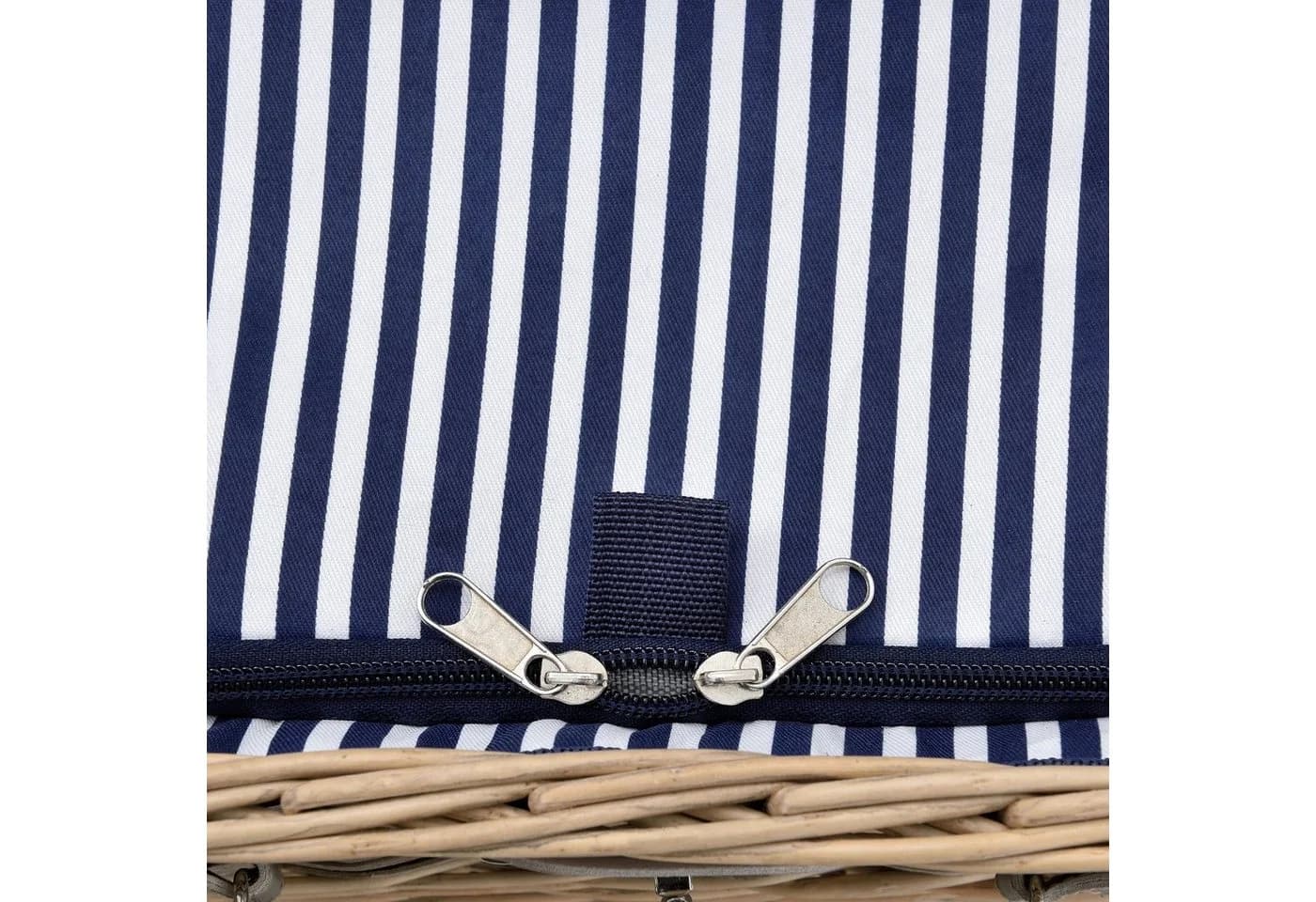 casa.pro Picknickkorb mit Kühltasche & Besteck für 2 Personen Weide Blau-Weiß - Bild 4
