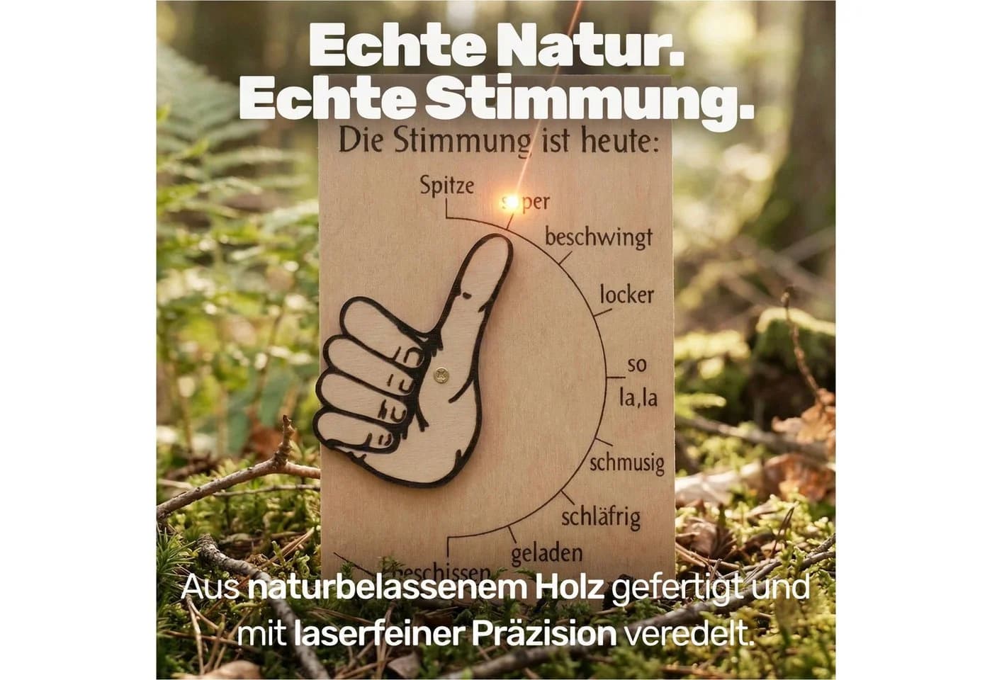 Gravidus Stimmungsbarometer Türschild aus Holz mit drehbarem Daumen - Bild 3