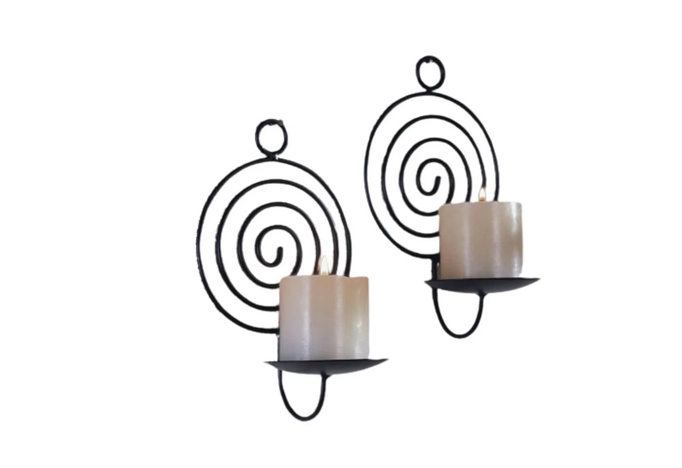 Gravidus Wandkerzenhalter 2er Set Spirale Metall Schwarz