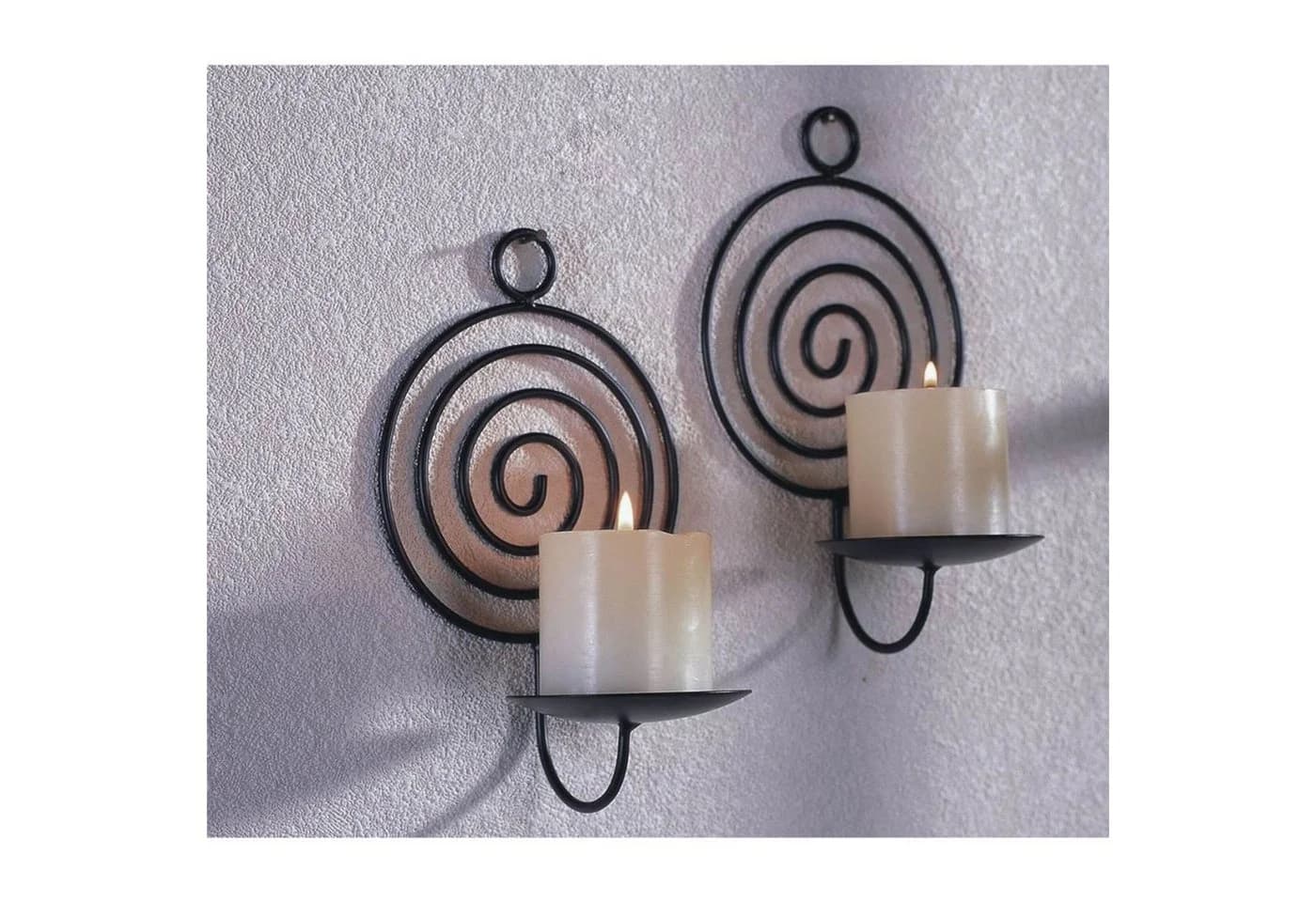 Gravidus Wandkerzenhalter 2er Set Spirale Metall Schwarz - Bild 2
