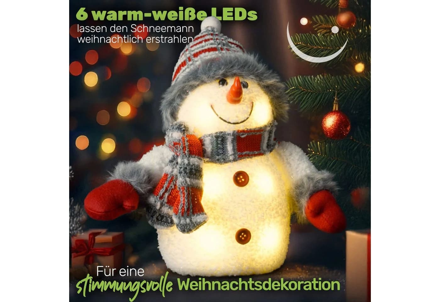 Gravidus LED-Dekofigur Schneemann LED Figur 28 cm