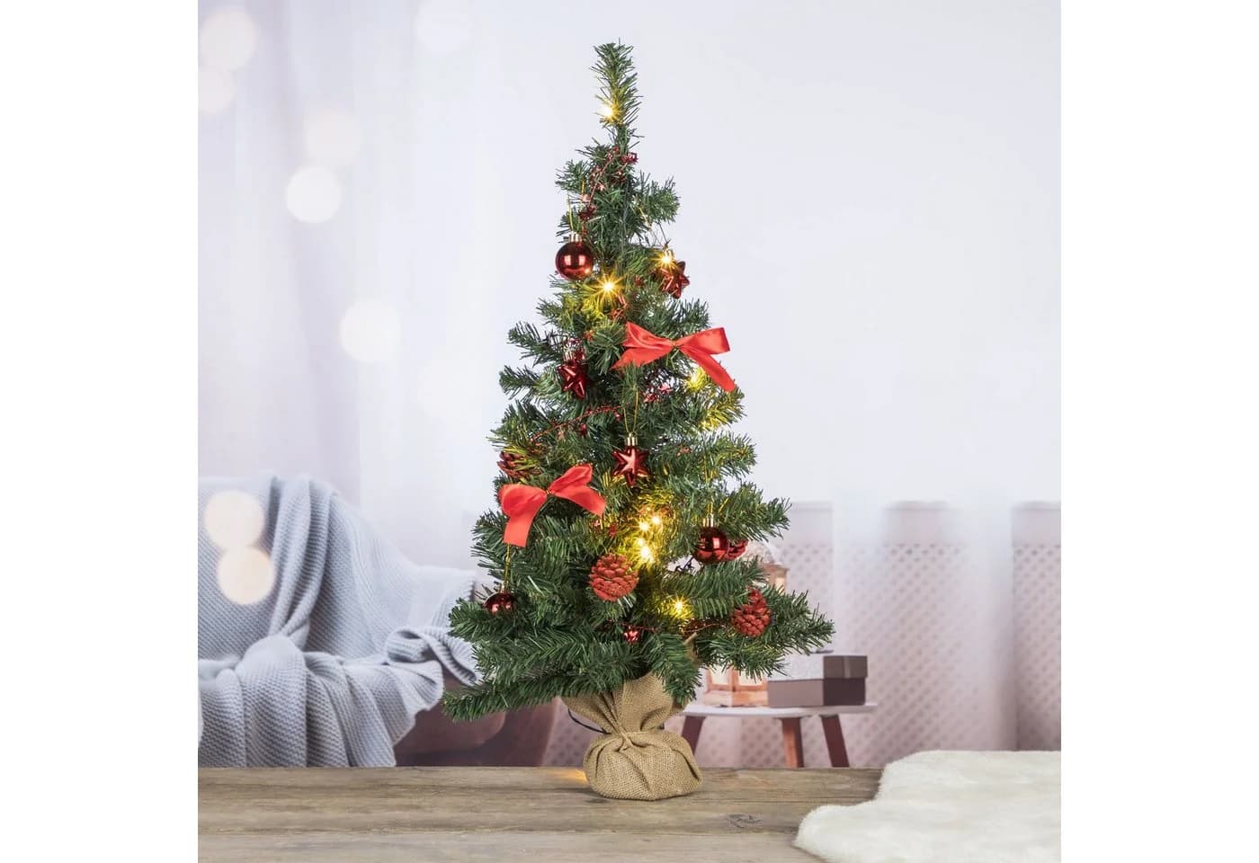 Gravidus Künstlicher Weihnachtsbaum mit 20 LEDs und Deko - Bild 2