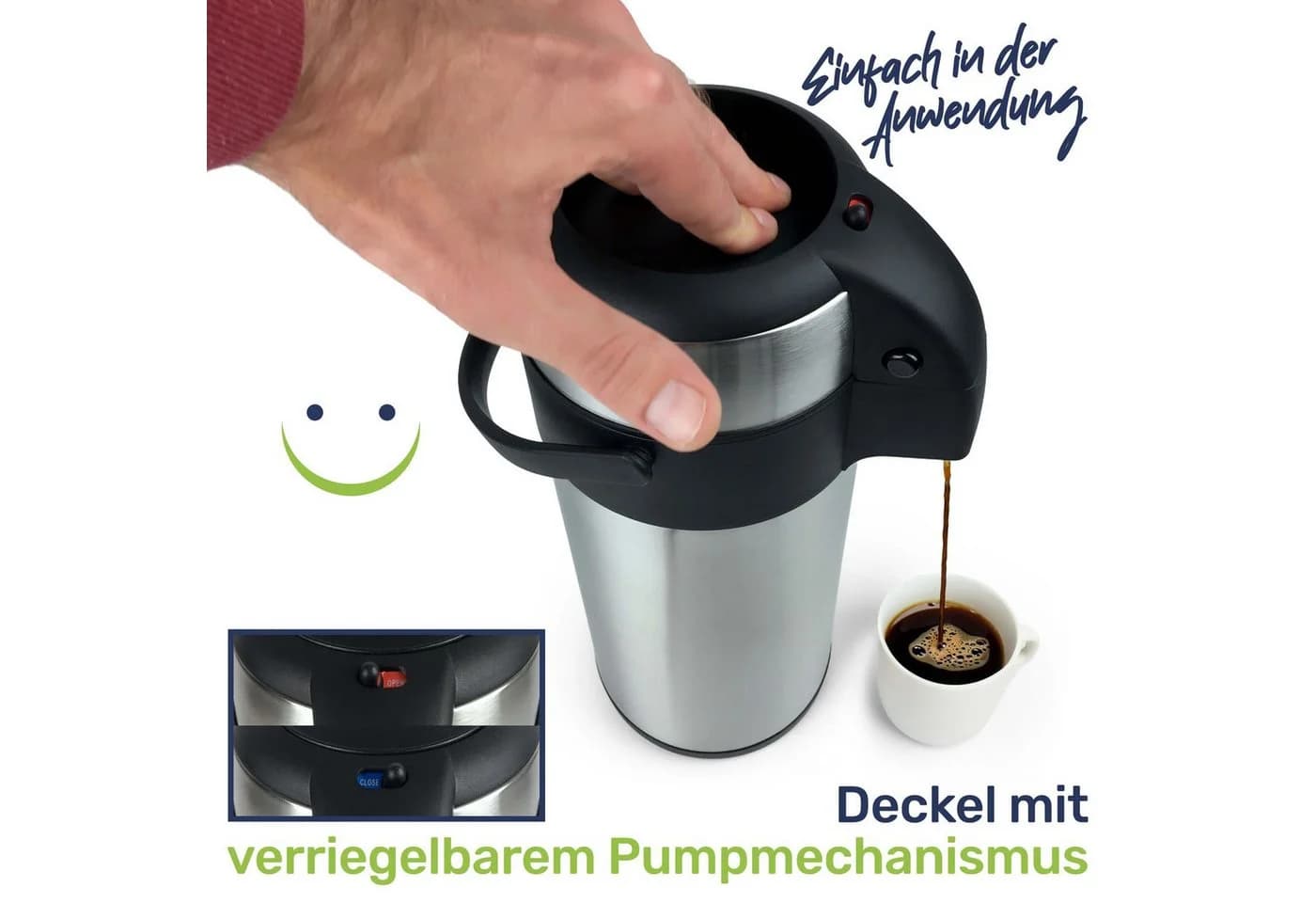 Gravidus Pump-Isolierkanne Edelstahl 5L doppelwandig - Bild 3