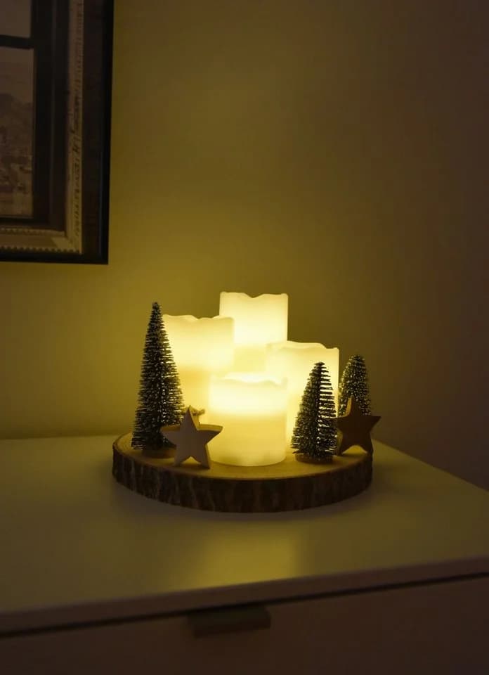 Gravidus LED-Echtwachskerzen Set 4-tlg. mit Fernbedienung Flackernd