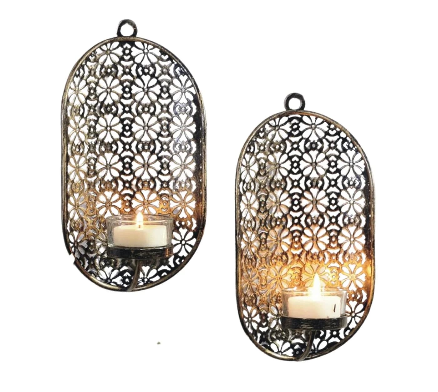Gravidus Wandkerzenhalter 2er Set Metall Glas