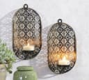 Gravidus Wandkerzenhalter 2er Set Metall Glas Bild 2