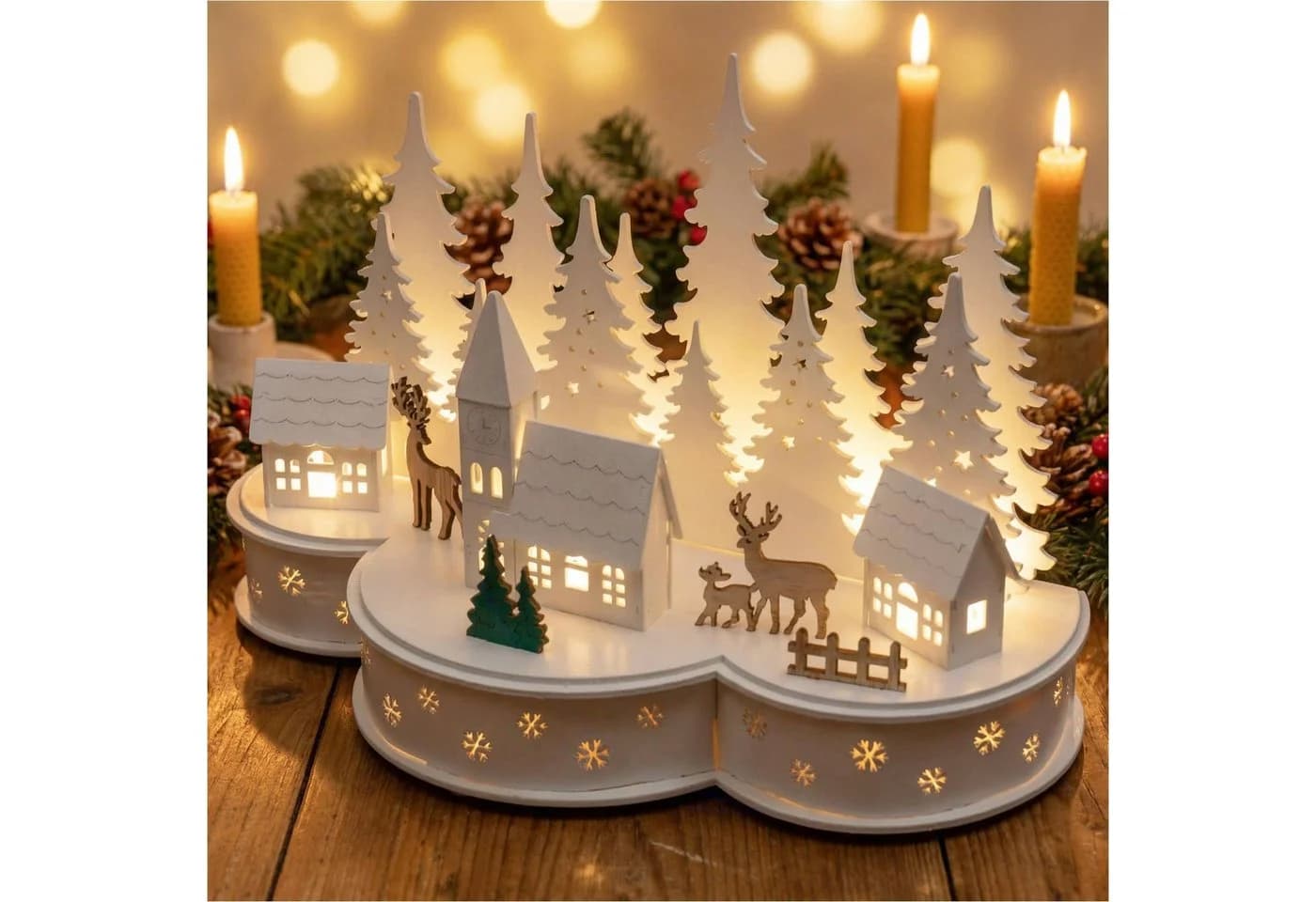 Gravidus Weihnachtsdorf LED Beleuchtete Weihnachtsstadt mit Rentieren - Bild 2