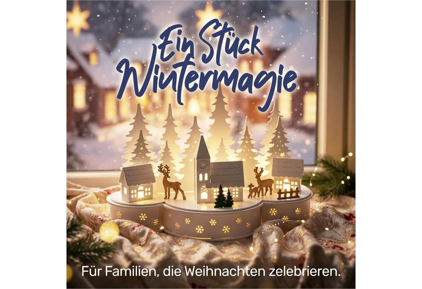 Gravidus Weihnachtsdorf LED Beleuchtete Weihnachtsstadt mit Rentieren - Bild 4