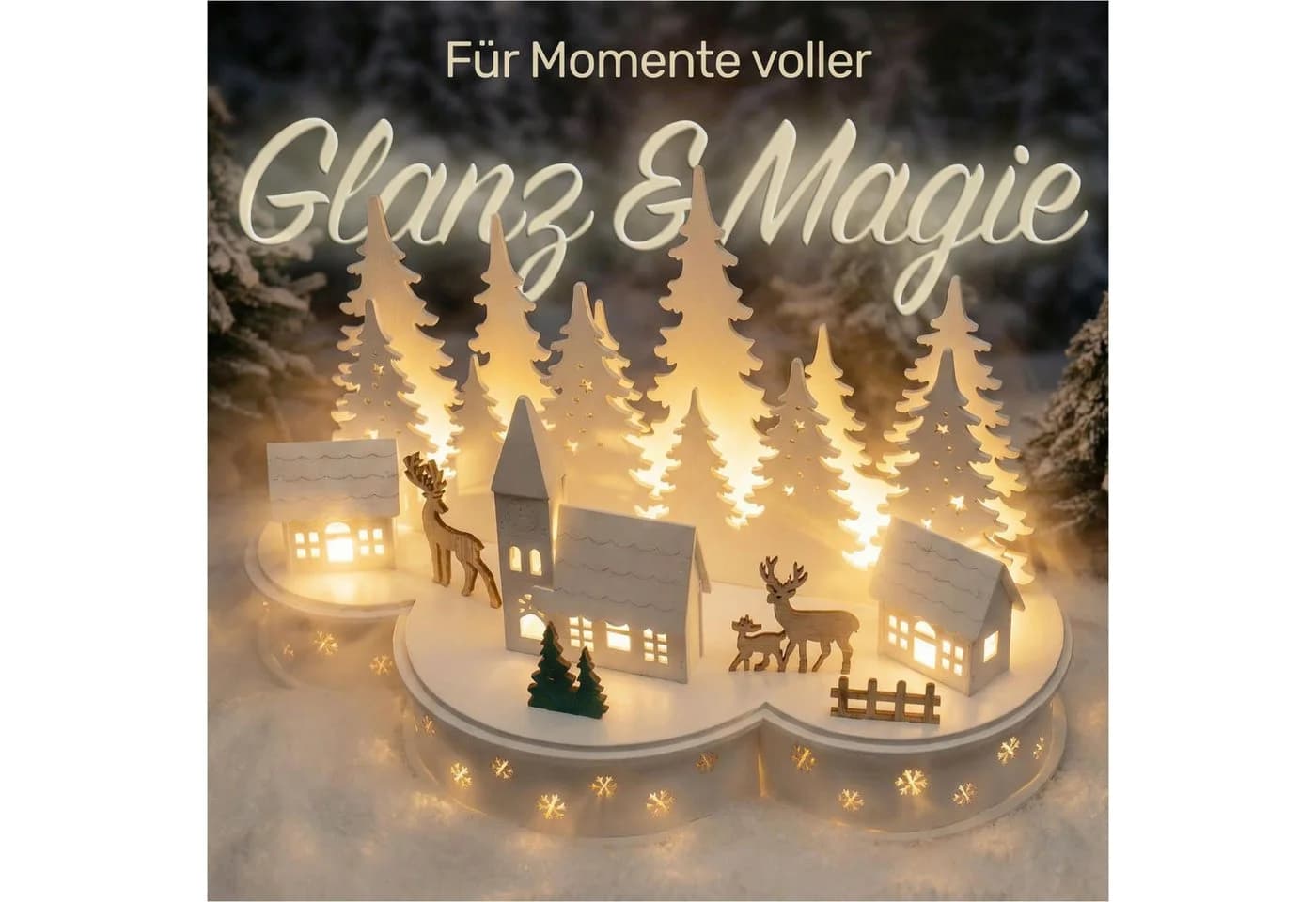Gravidus Weihnachtsdorf LED Beleuchtete Weihnachtsstadt mit Rentieren - Bild 5