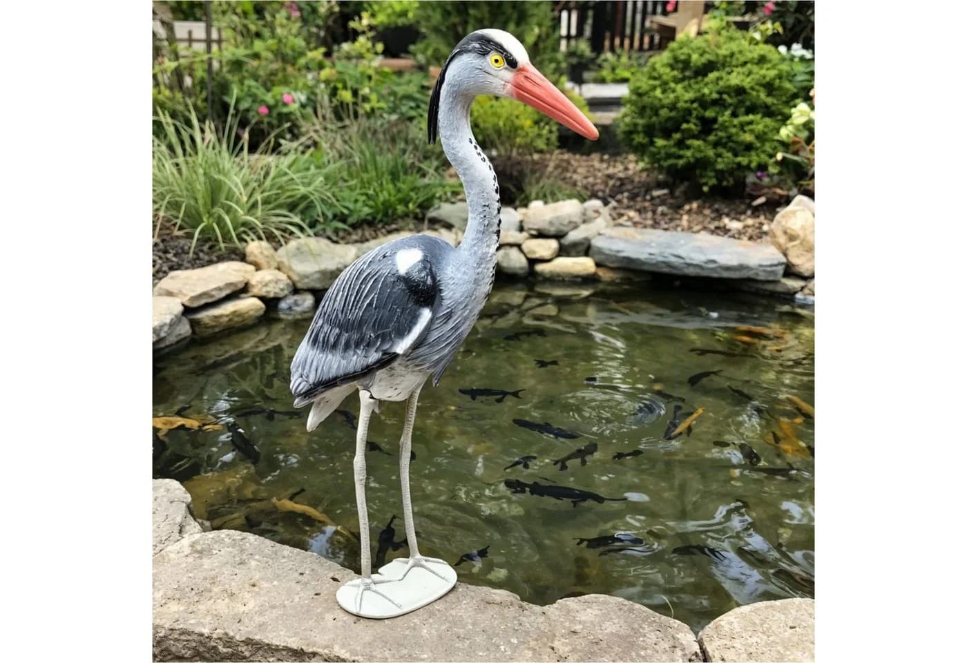 Gravidus Teichfigur Fischreiher-Attrappe Wetterfest Reiherschreck - Bild 2