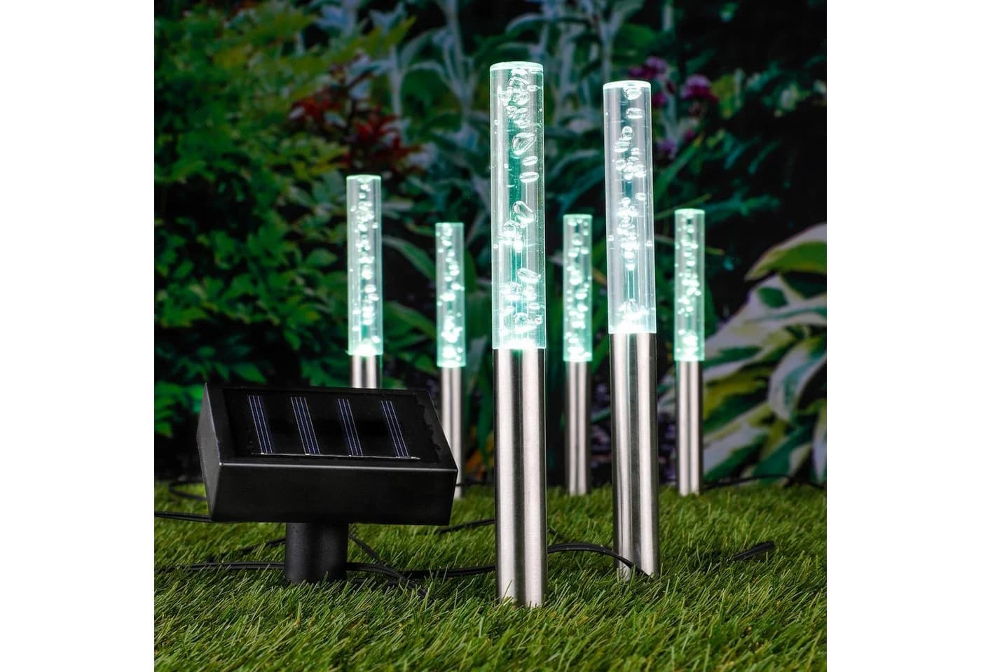 Gravidus LED Solarleuchte 6er Set Bubbles Edelstahl/Silber - Bild 2