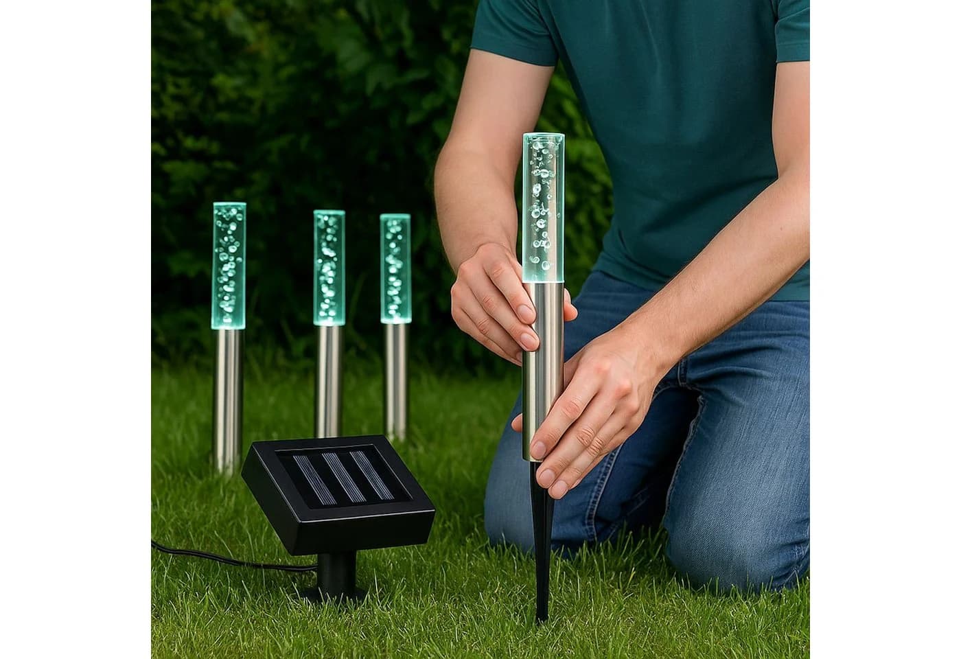 Gravidus LED Solarleuchte 6er Set Bubbles Edelstahl/Silber - Bild 4