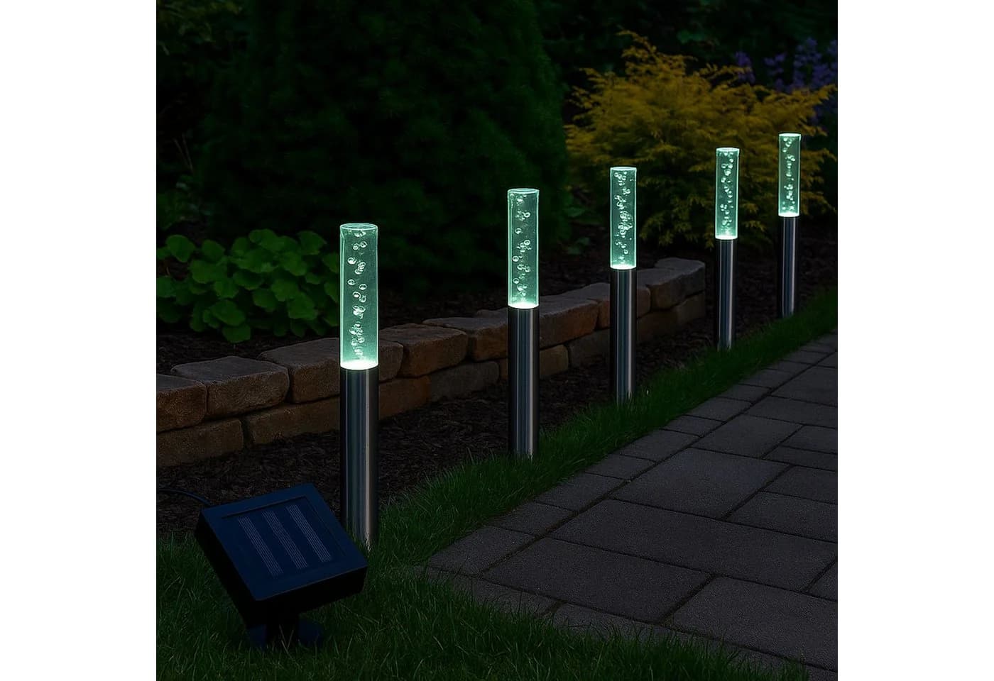 Gravidus LED Solarleuchte 6er Set Bubbles Edelstahl/Silber - Bild 5