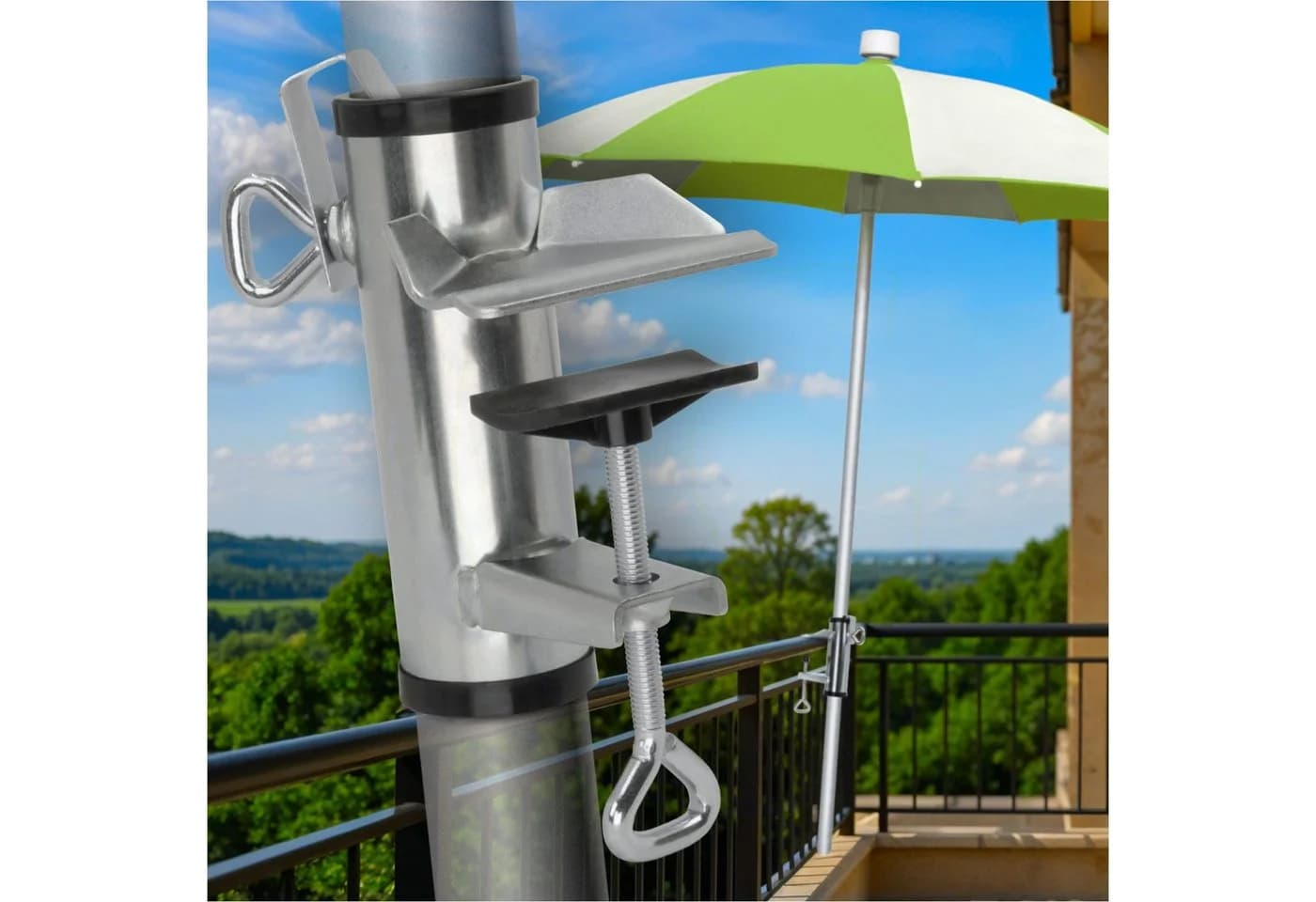 Gravidus Schirmhalter für Balkongeländer 25-38 mm Aluminium