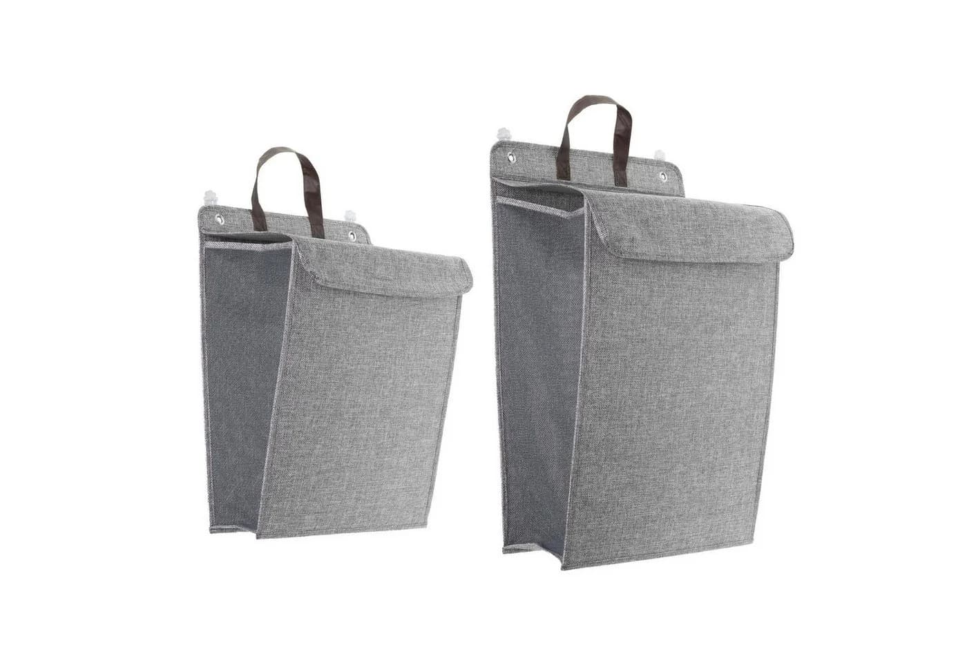 Gravidus Wäschesack 2er Set Wäschesammler mit Deckel Grau