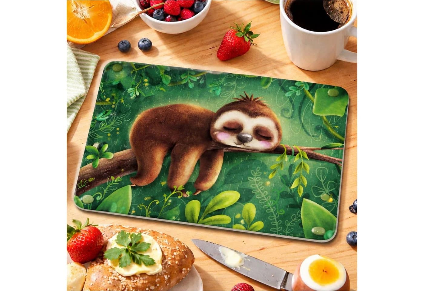 Gravidus Frühstücksbrettchen Melamin rutschfest Faultier Design - Bild 2