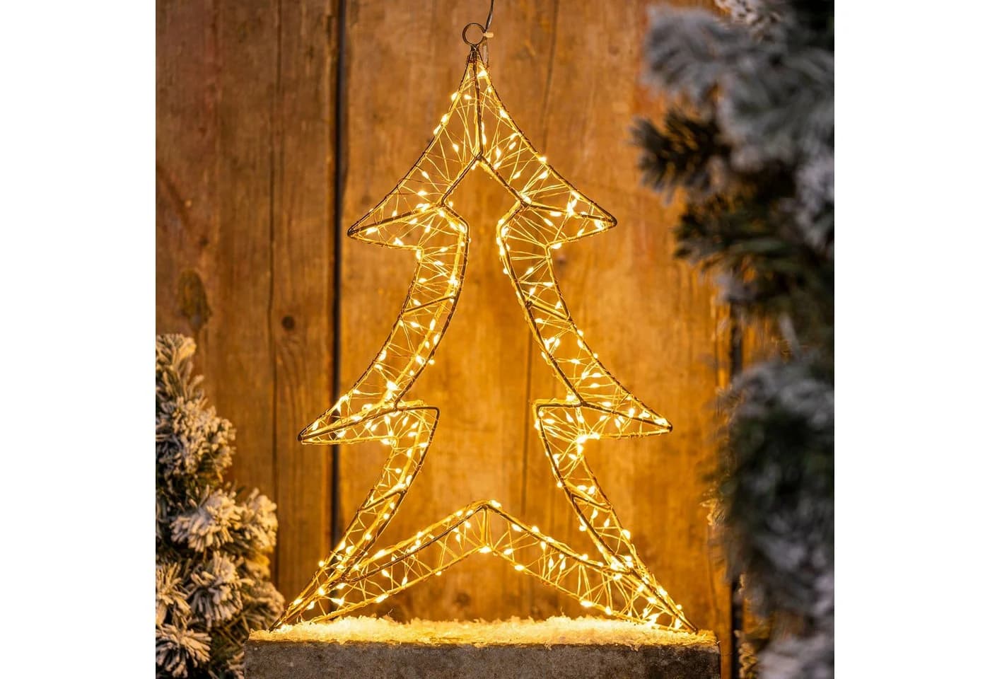 Gravidus LED Metall Tannenbaum 240 warmweiße LEDs Innen Netzadapter IP44