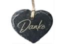 naninoa Hängedekoration Schiefer-Herz "Danke" Grau/Schwarz Bild 2