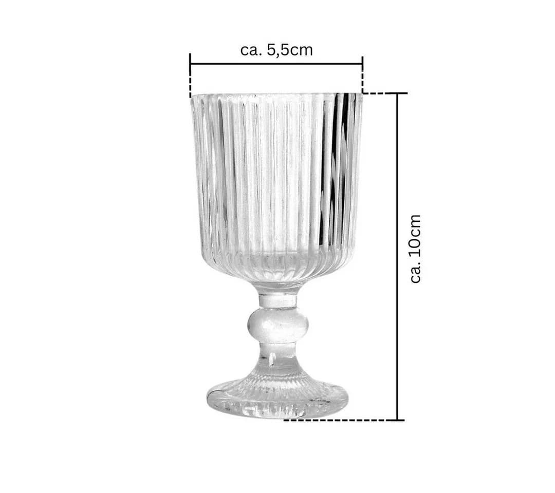 Sandra Rich Teelichthalter Kelch-Design 6er Set Glas