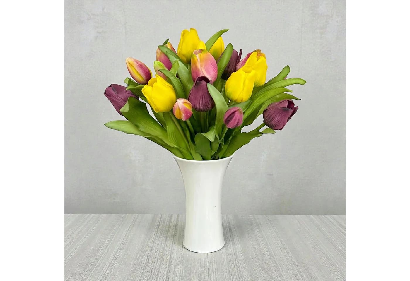 Künstlicher Tulpenstrauß 32cm Gelb-Burgund naninoa GmbH