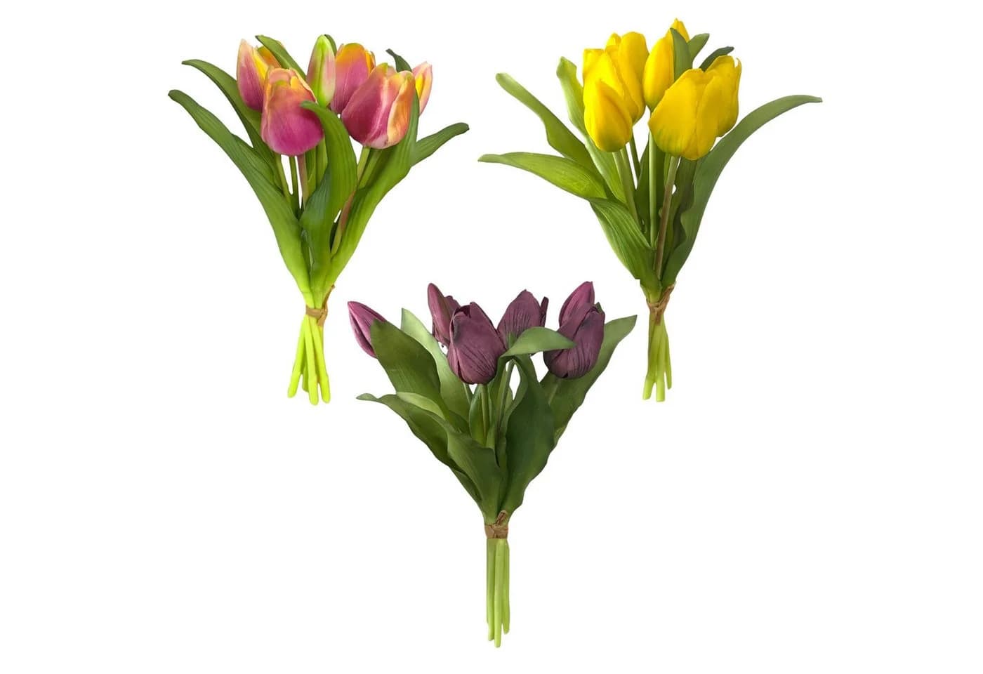 Künstlicher Tulpenstrauß 32cm Gelb-Burgund naninoa GmbH - Bild 4