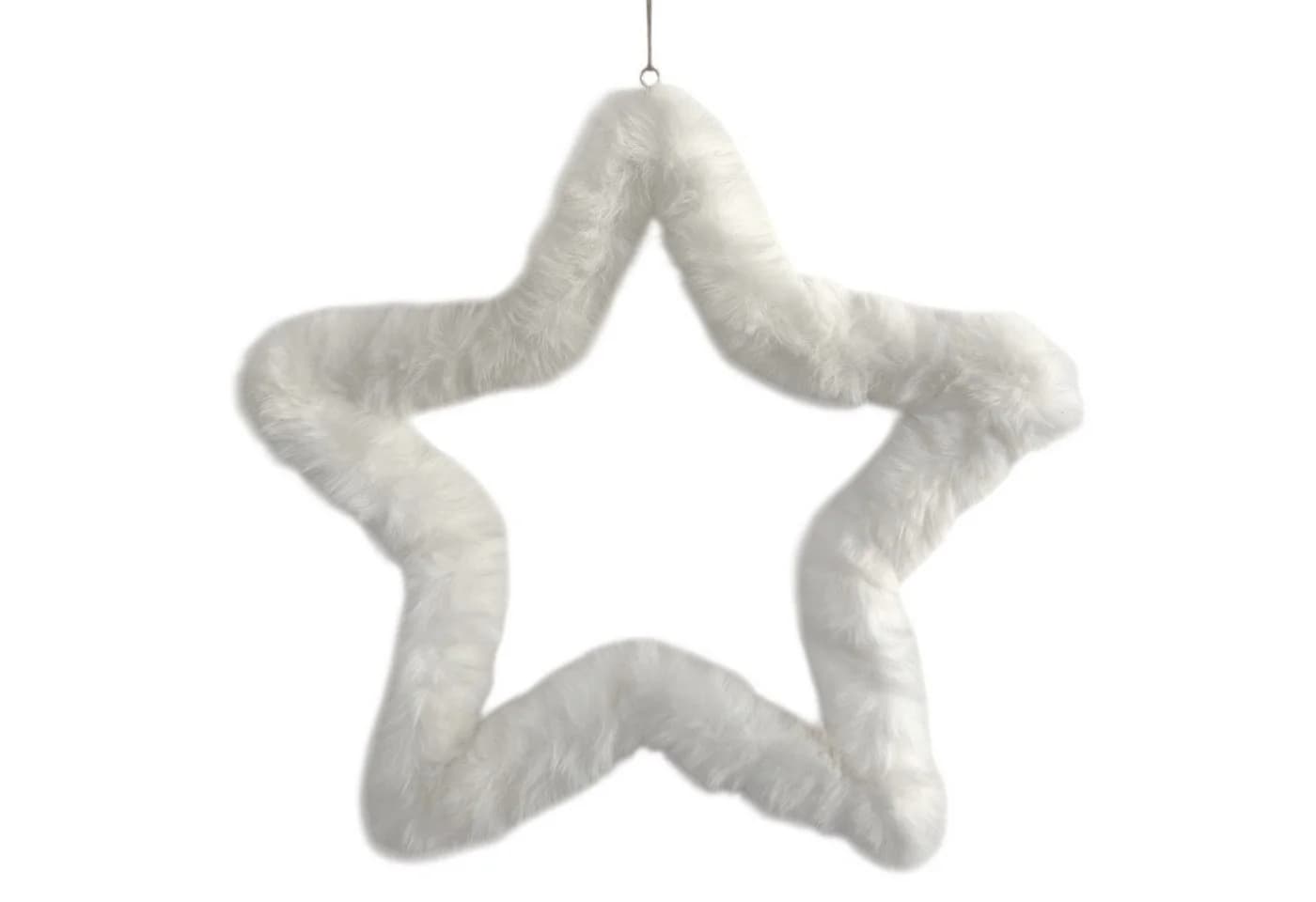 naninoa Hängedekoration Fell-Stern Weiß 30cm Flauschig - Bild 2
