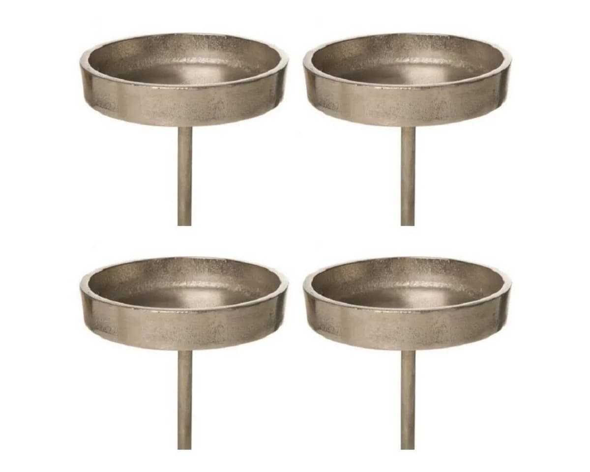 Dragimex 4er Set Kerzenpick-Halter Aluminium Silber - Bild 2
