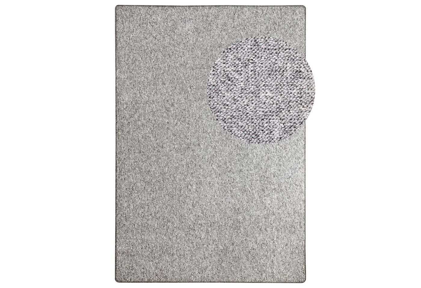 Steffensmeier Teppich Meddon XL Silbergrau Kurzflor Schlinge Modern