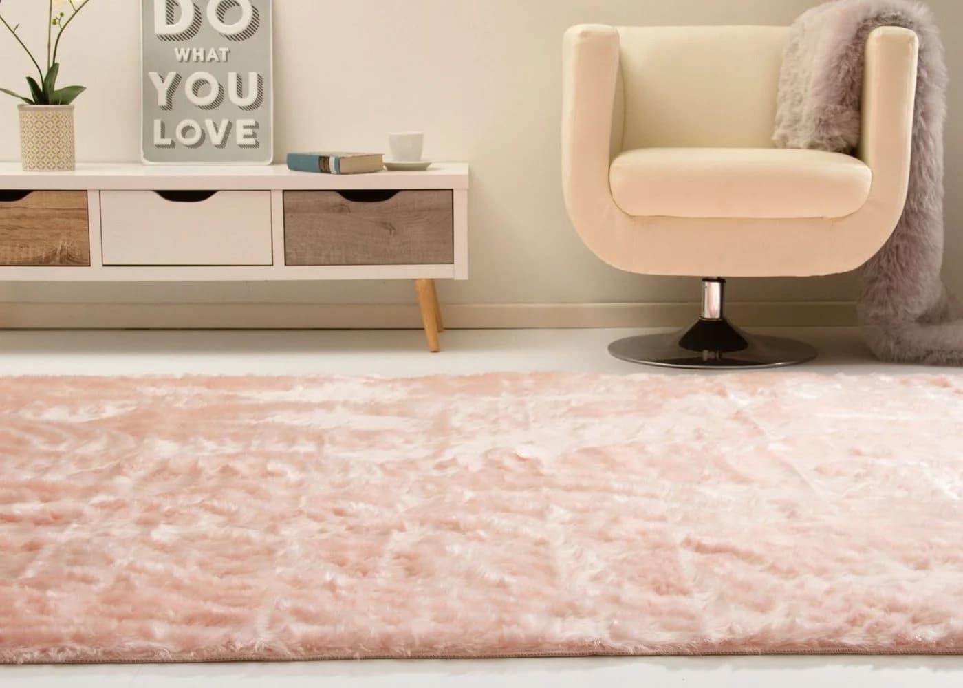 Steffensmeier Fellteppich Senja XL Rosa Shaggy Langflor - Bild 2