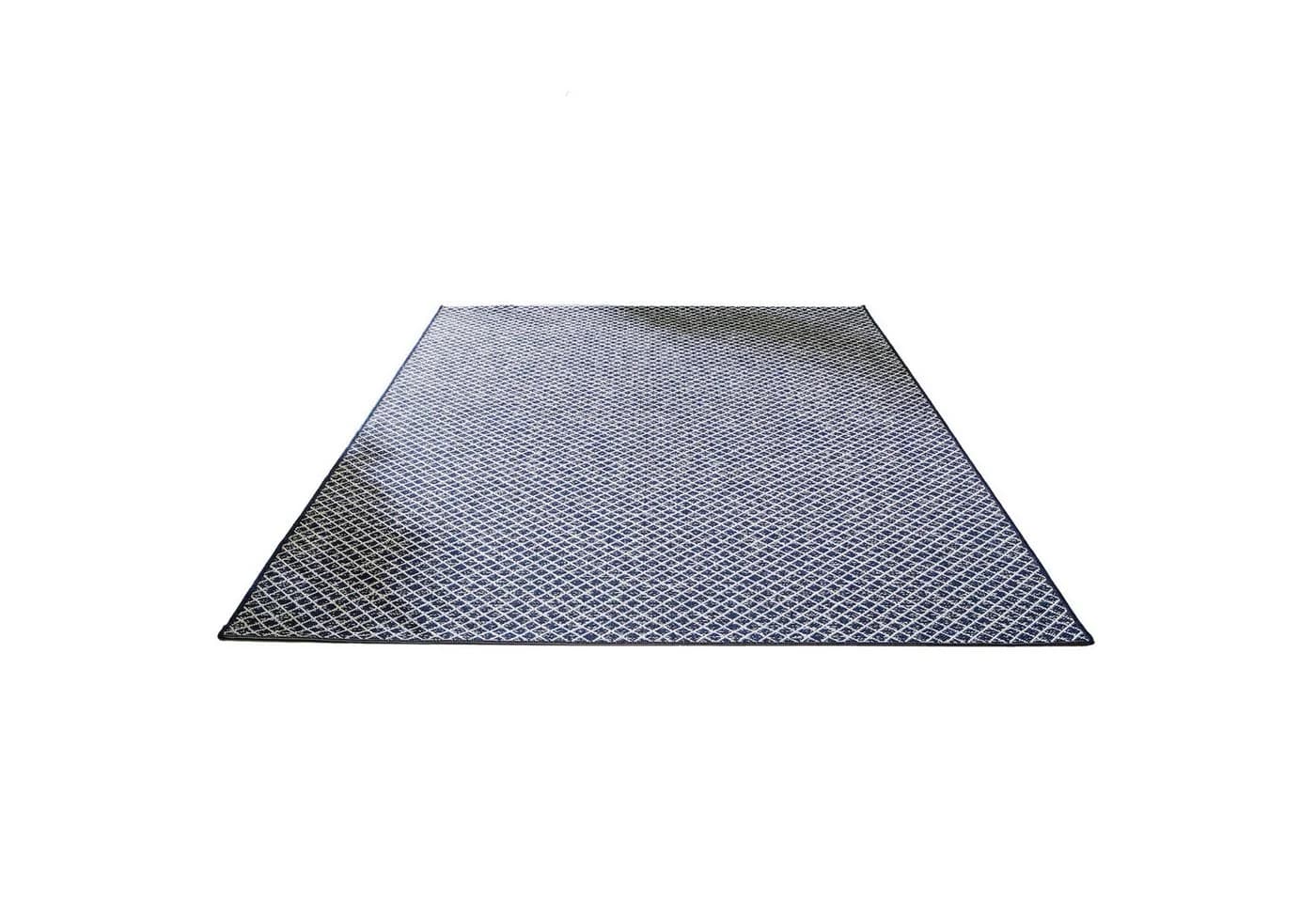 Steffensmeier Teppich Öland Raute Blau Beige In- und Outdoor