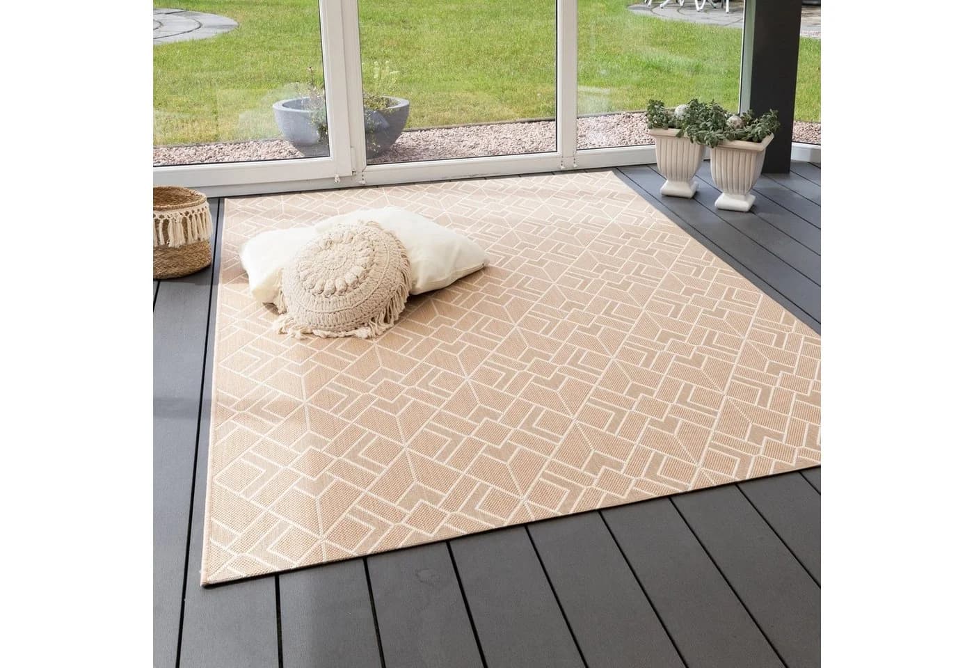 Steffensmeier Teppich Bergen Beige In- und Outdoor wasserfest - Bild 2