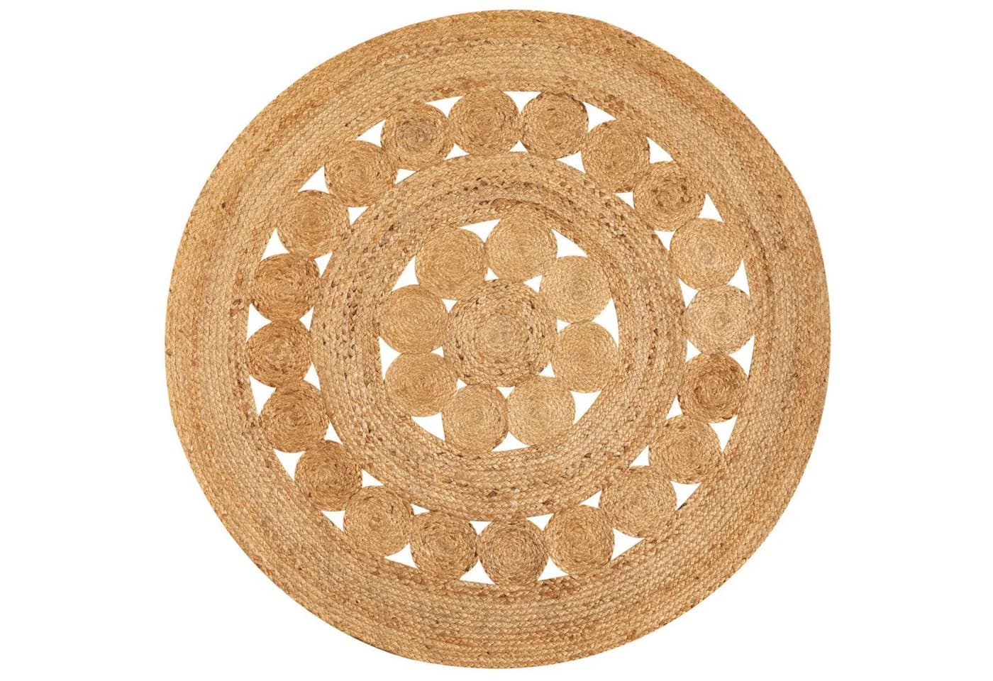 Steffensmeier Jute-Teppich Goa rund Flower beige